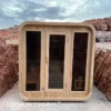 Smartmak® 4 People Wood Outdoor Square Sauna Room - Square 1 - Image 2