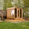 Smartmak® 4 People Wood Outdoor Square Sauna Room - Square 1 - Image 3